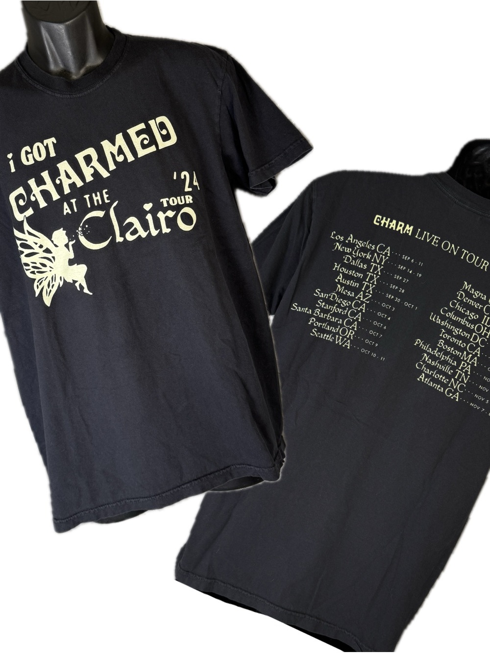 Clairo Charm Tour Shirt Medium M I Got Charmed Concert Merch Double Sided Black